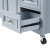 K&K 52'' Kitchen Island with Drop Leaf, Embossed Texture Kitchen Island on Wheels with Spice Rack, Towel Rack, 2 Doors and 5 Drawers