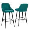 Elegant Lifestyle Modern Bar Stools,Velvet Upholstered Barstools with Back,Set of 2 Bar Chairs for Kitchen Living Room